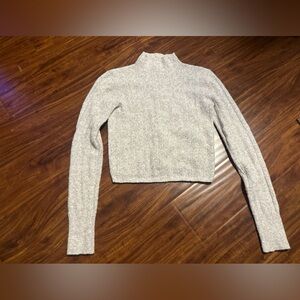 Jessica Simpson Light Gray Cable Knit Turtleneck Sweater